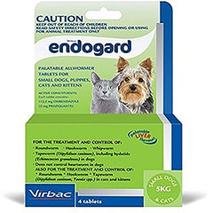 Endogard Wormer 5kg Cat and Small Dog 4 Pack