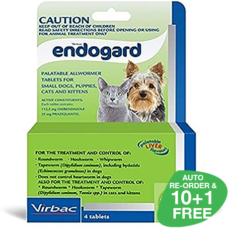 Endogard Wormer 5kg Cat and Small Dog 4 Pack