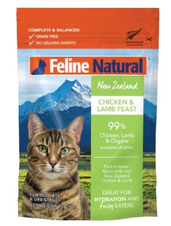 Feline Natural Chicken & Lamb Box 12 x 85g Pouches