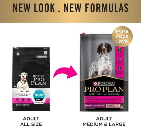Pro Plan All Sizes Adult Sensitive Skin & Stomach Medium and Large Breed