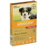 Advocate Large Dogs 10-25kg - 3 pack Flea & Worm