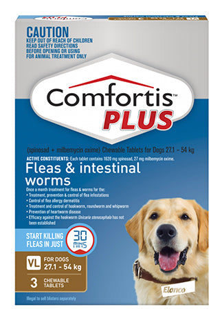 Comfortis PLUS Very Large Dog Chewable Flea & Worm Tablets Flea & Worm