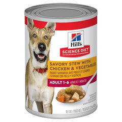 Hills Science Diet Adult Savory Stew Chicken & Vegetables Canned Wet Dog Food, 363g