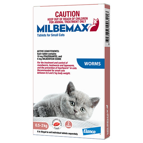 Milbemax For Small Cats 0.5-2kg. 2 Tablets