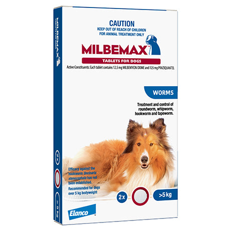 Milbemax For Dogs 5-25kg. 2 Tablets