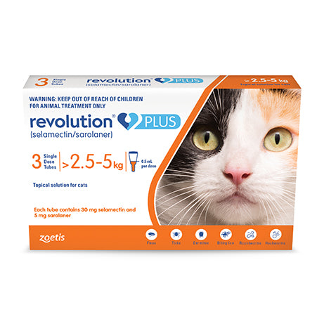 Revolution Plus For Medium Cats - 3 Pack Flea & Worm