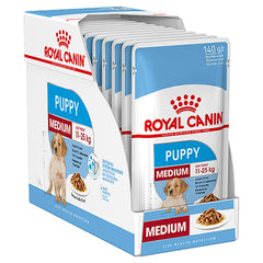 Royal Canin Medium Puppy Wet Food (in Gravy) 140g x 10 Pouches