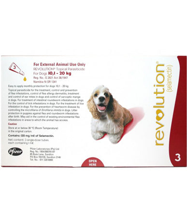 Revolution for Dogs 10-20kg 3pk Flea & Worm