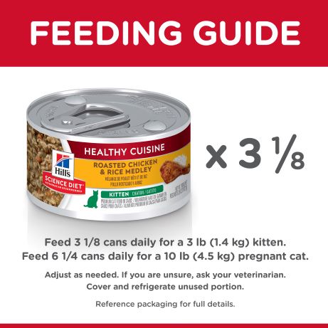 Hill's Science Diet Kitten Healthy Cuisine Roasted Chicken & Rice Medley 79g Can