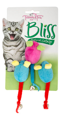 Trouble & Trix Bliss Mice Bell 3pk Pet Accessories