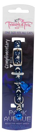 Trouble & Trix Cat Collar Park Ave - Blue Stars Pet Accessories